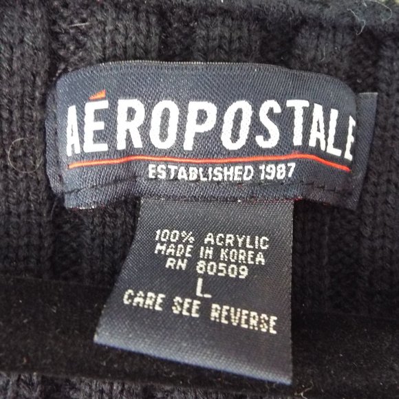 Aeropostle Long Sleeve Full-Zip Standing Collar Colorblock Navy Blue & Gray Sz L - Picture 4 of 5